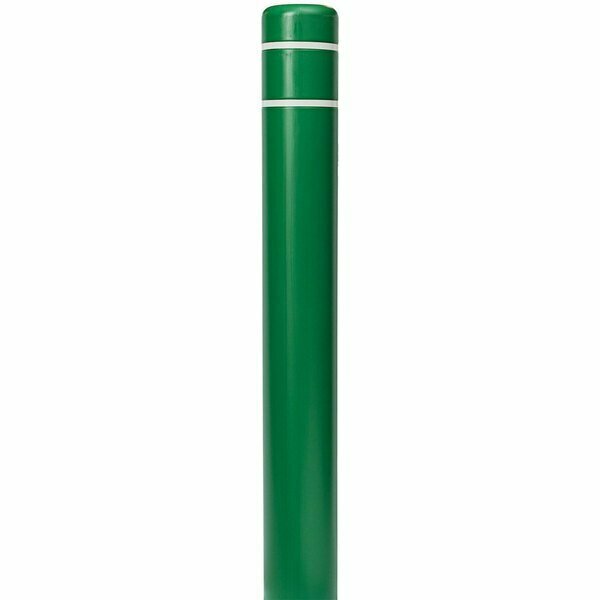 Innoplast BollardGard 9 1/8'' x 72'' Green Bollard Cover with White Reflective Stripes BC872GRN-W 269BC872GRNW